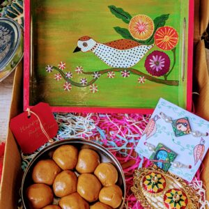 Madhubani-Freehand Art Inspired Rakhi-Hamper