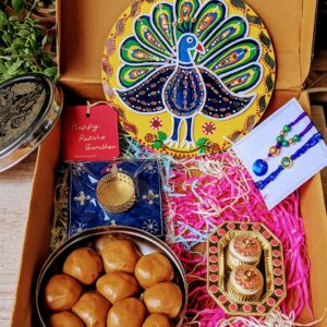 Kundan Beads-Lippan Art Inspired Rakhi-Hamper #3