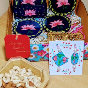 Pichwai Lotus Art Rakhi-Hamper