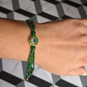 Green Mor-Pankh Single Rakhi