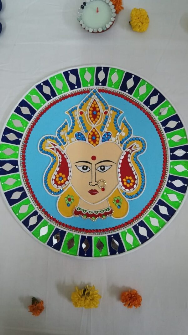 Durga Maa Wall Painting in Lippan Art