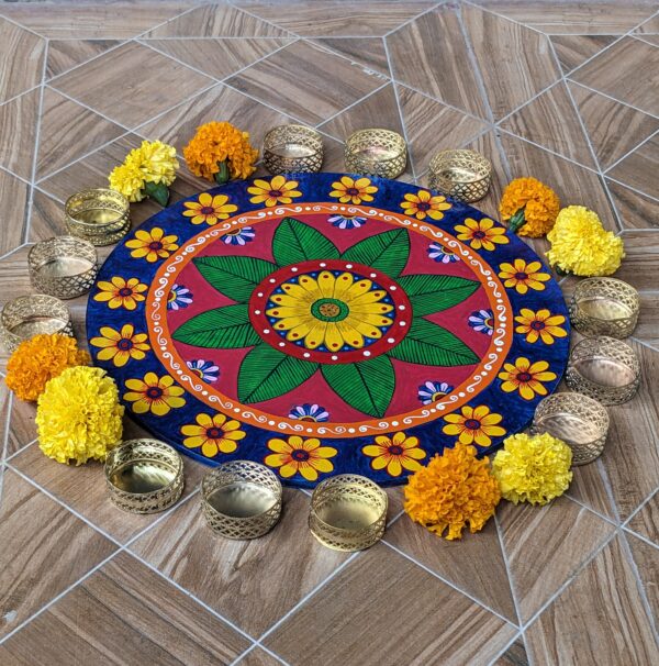 Rangoli, handpainte, diwali decor, door decor, mdf decor, folkart, handpainted rangoli