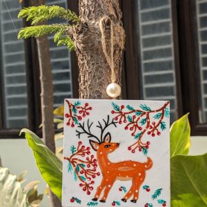 Christmas deer painting