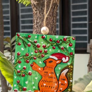 Christmas squirrel painting