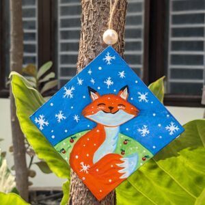 Christmas fox painting