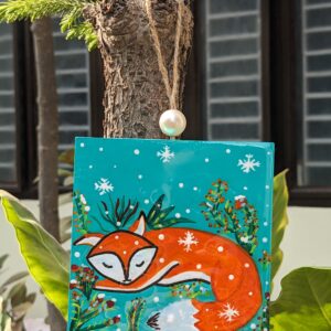 Christmas fox painting