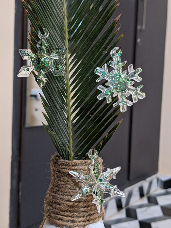 Resin crystal snowflakes