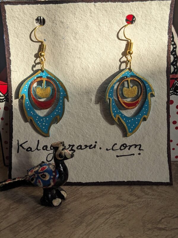 Multi Colour Mor Pankh Drop Earrings