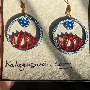 Hand painted drop earrings, mdf, wood, jewellery
