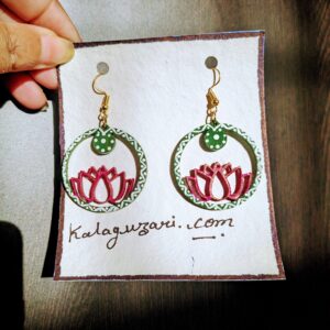 Hand painted jewellery, drop earrings, mdf, wood