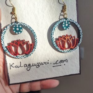 Drop earrings, hand painted, jewellery, wood, mdf