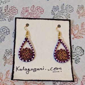 Handpainted drop earrings, mdf, wood, accessories, jewellery